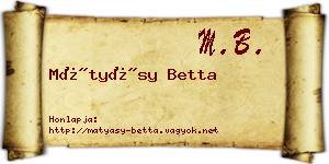 Mátyásy Betta névjegykártya